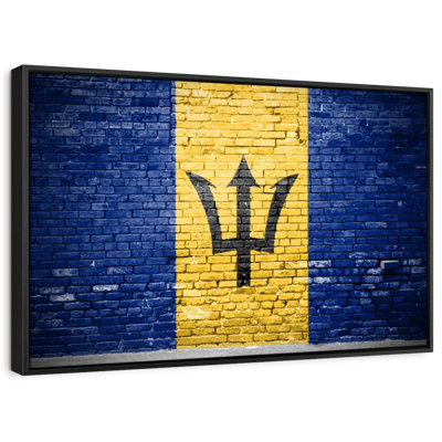 Barbados Flag Graffiti Canvas Print
