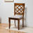 5-Pc Dining Set in Grey Fabric and Brown Finished Wood, 30.00'' H X 34.30'' W X 34.30'' D