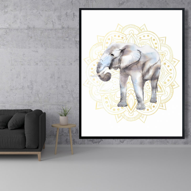 " Elephant On Mandalas Pattern "