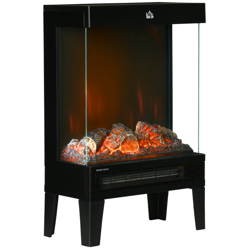 HOMCOM 40.5cm W Black Electric Fireplace with 6820 BTU