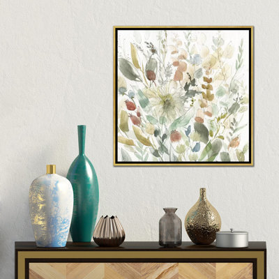 «Linen Wildflower Garden» par Carol Robinson, reproduction d'art sur toile tendue