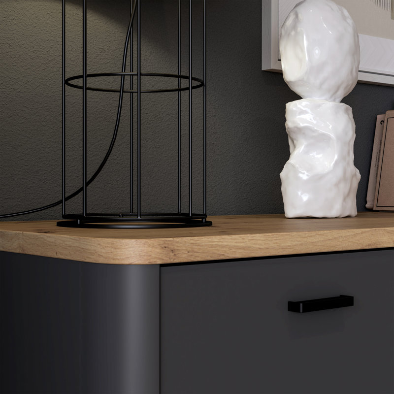Bellmon TV Unit with 1 Drawer 1 Flip Door in Grey and Oak