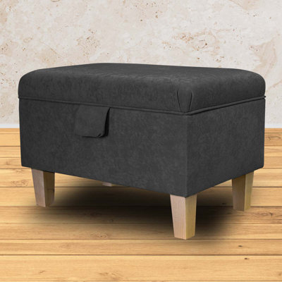 50.8cm Wide Rectangle Solid Colour Footstool Ottoman with Storage