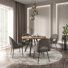 Aurthur 45" Round Dining Table And Upholstered Dining Chairs Set - Dark Gray Fabric