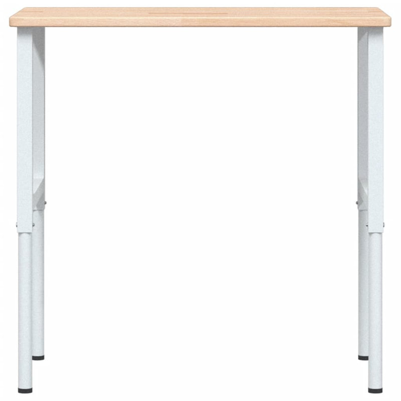 Solid Wood Top Height-Adjustable Workbench, Oak Wood, 98 cm H x 100 cm W x 60 cm D