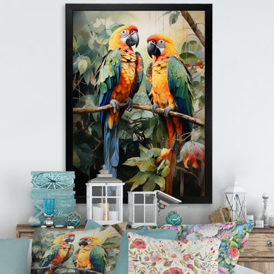 Deux perroquets sur une branche III - reproduction