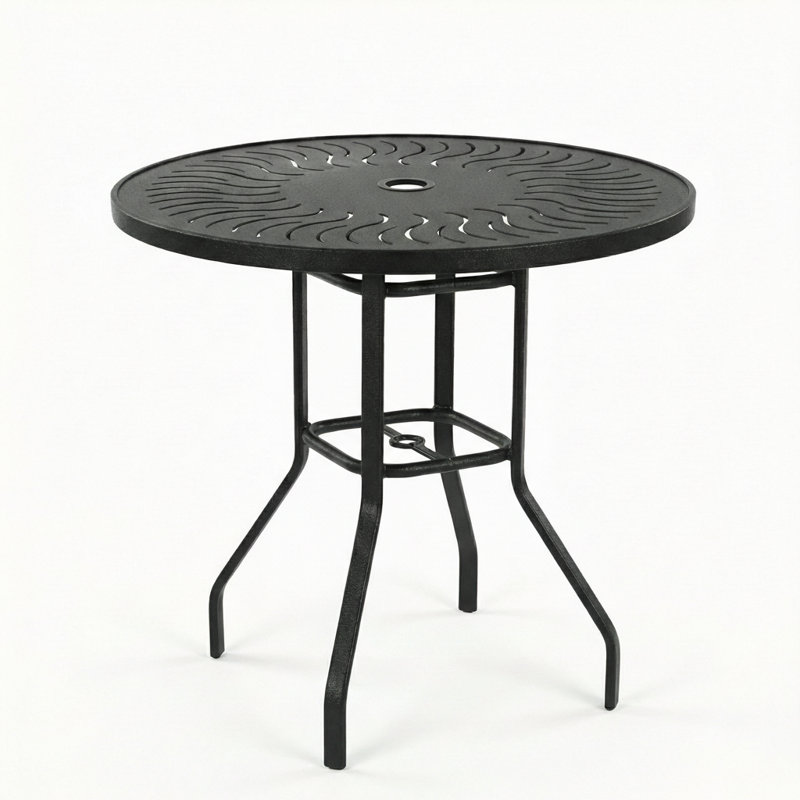 Table de bar ronde 42 po Sacramento, Noir mat