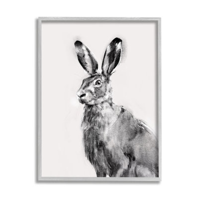 «Large Wild Hare Portrait», impression noir sur blanc