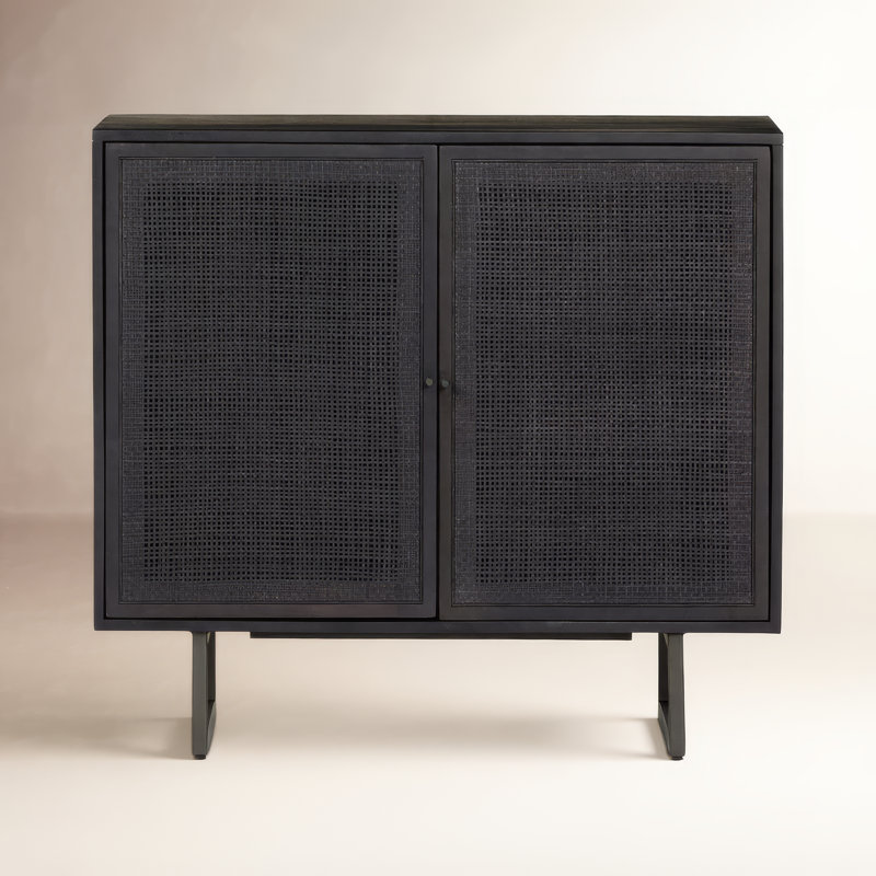 Carmel Solid Wood Accent Cabinet, Black