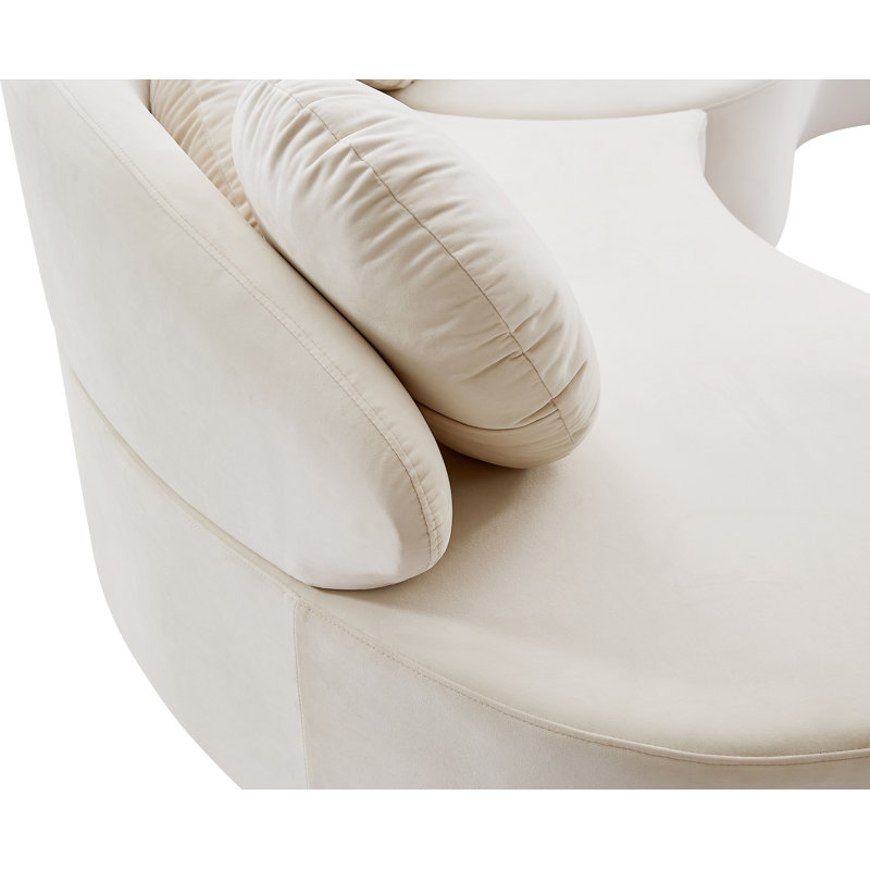 Enton Velvet Sectional Symmetrical, Cream Velvet
