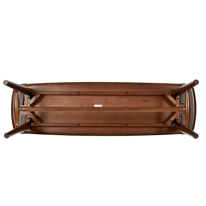 Mayers Cotton Upholstered Bench, Walnut, 17.32" H x 55.11" W x 13.37" D