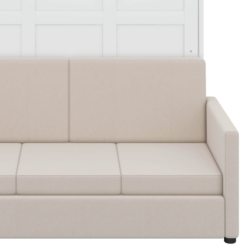 Grand lit escamotable mural avec coussin, Blanc