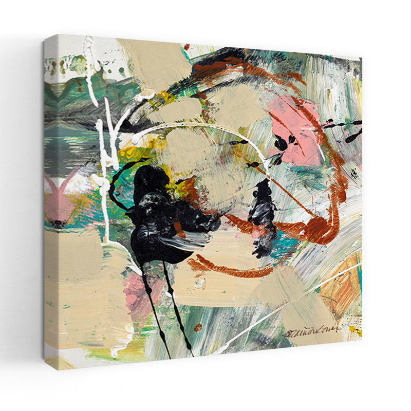 Art contemporain abstrait tout en courbes, H 32 po x l 32 po