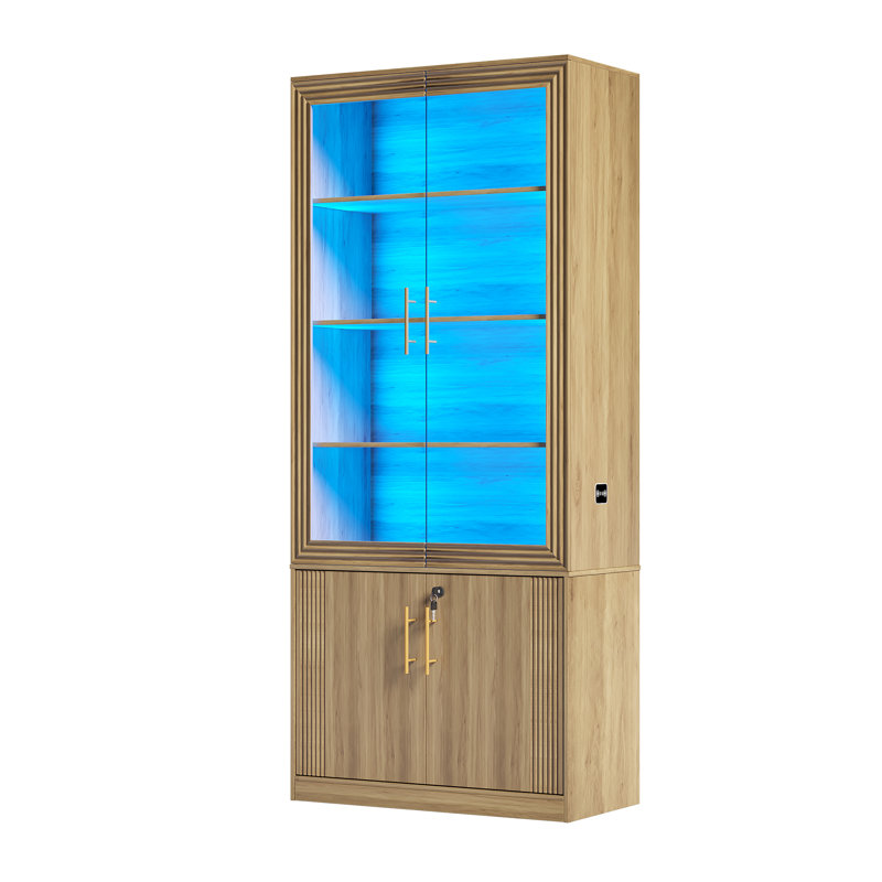 4 -Door 6 -Shelf Storage Cabinet, Oak