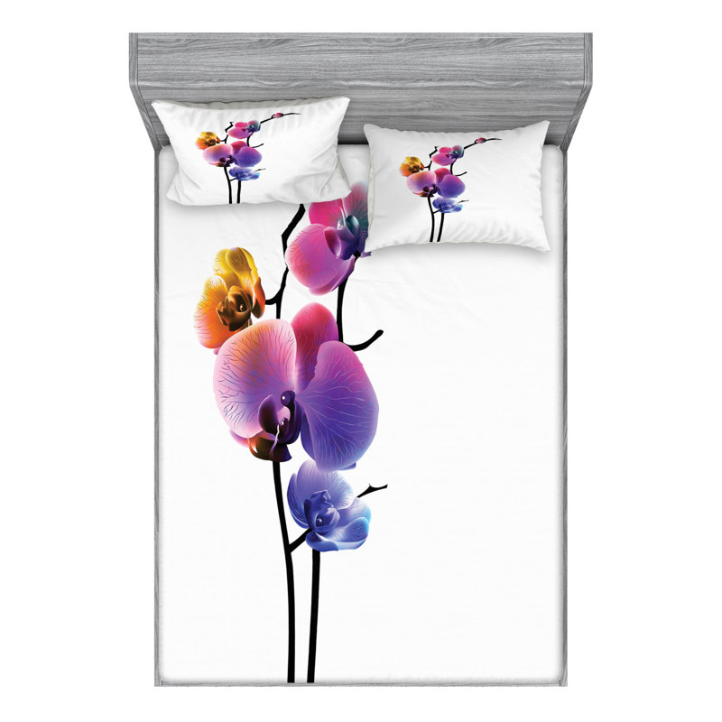 Microfiber Sheet Set, Queen Sheet Set with Fitted Sheet
