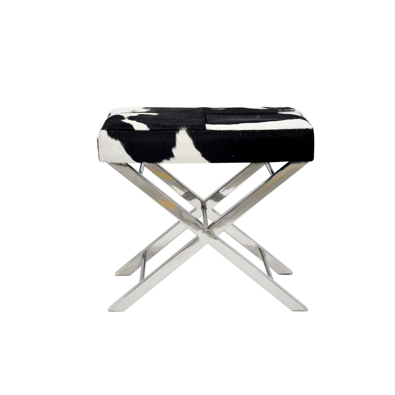 Tabouret moderne noir et blanc, Chrome