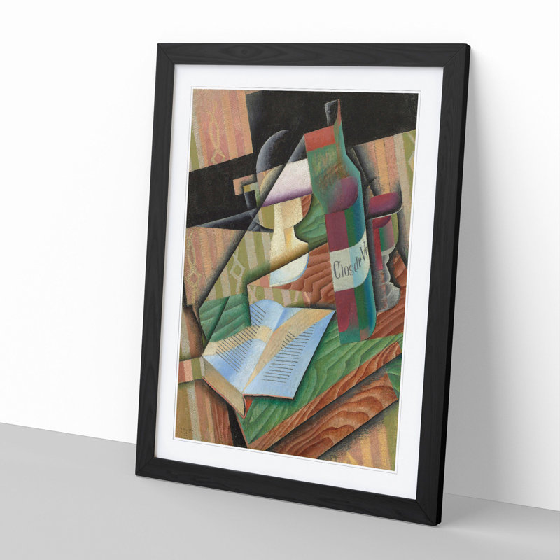 Le Livre by Juan Gris - Picture Frame Painting, Black Framed, 48cm H x 36cm W x 2cm D