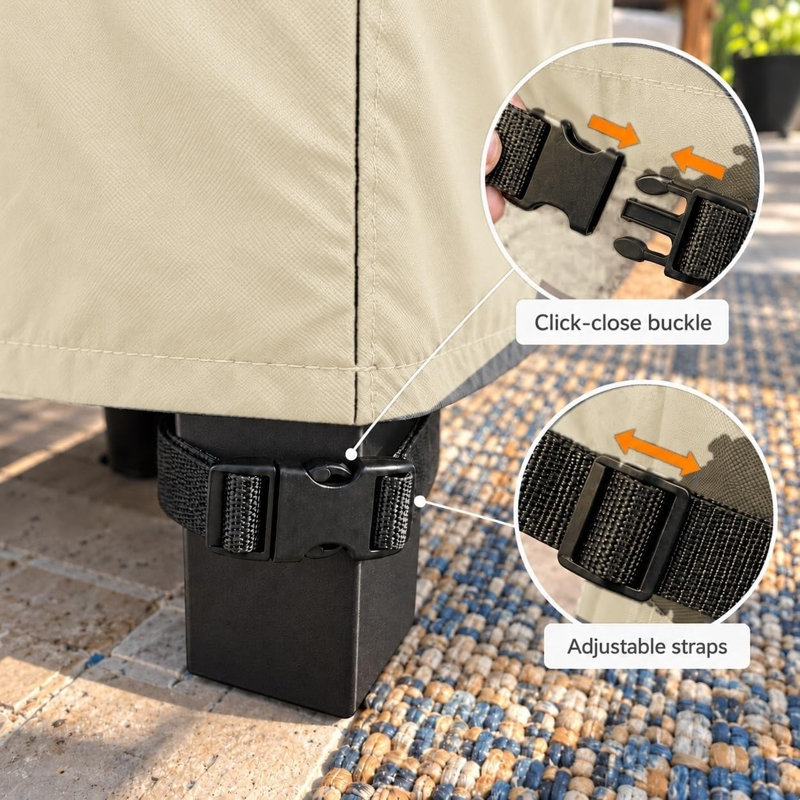 Goodman Outdoor Log Rack Cover, 42" H x 96" W x 24" D, Beige