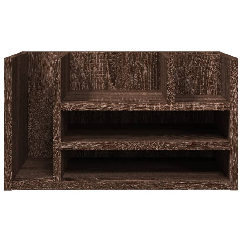 Desk Organiser 44.5X24x25 Cm Engineered Wood, Brown Oak