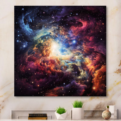 «Rose and Orange Nebula Vortex IV - Galaxies», art mural