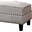Coussin de salon moderne avec garniture cloutée en lin beige-2074518824