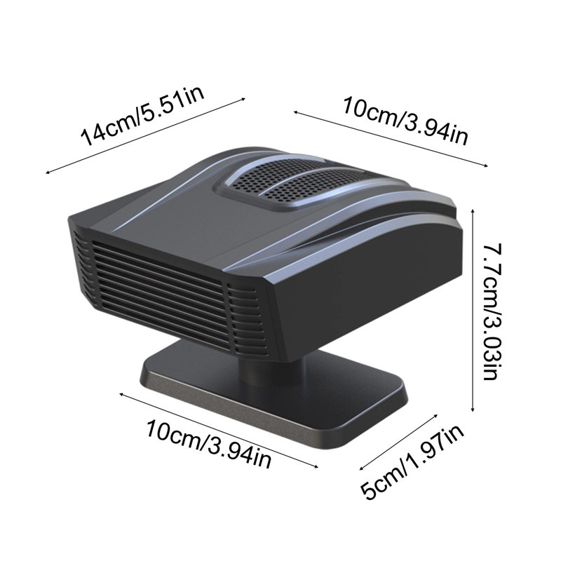 Chaufferette de voiture à chauffage rapide kbndieu 12v Ventilateur de chauffage de voiture à dégivrage rapide, Black