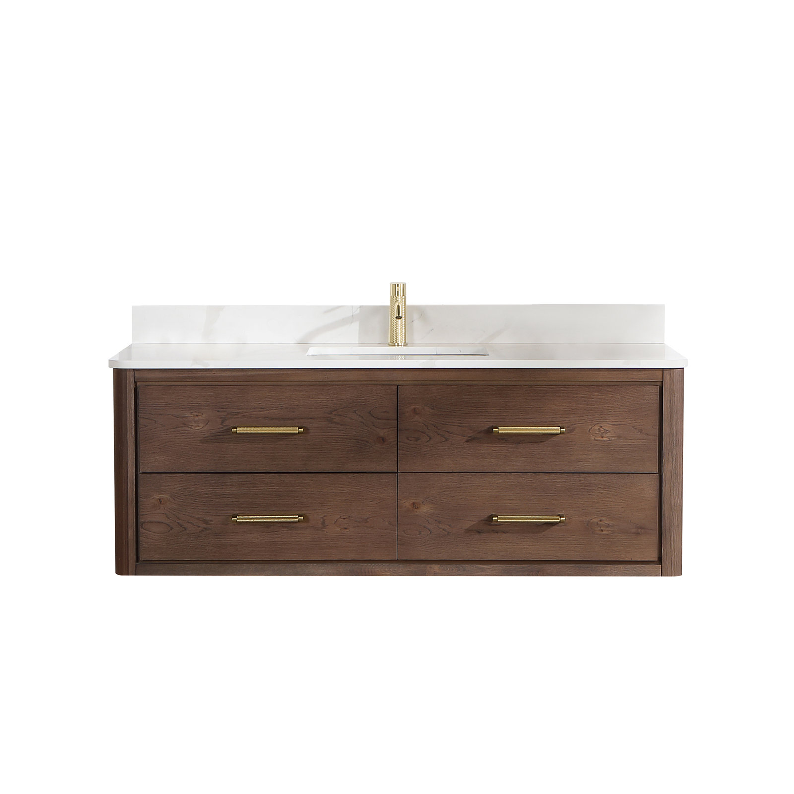 Cristo 55'' Single Bathroom Vanity, Dark Brown Oak