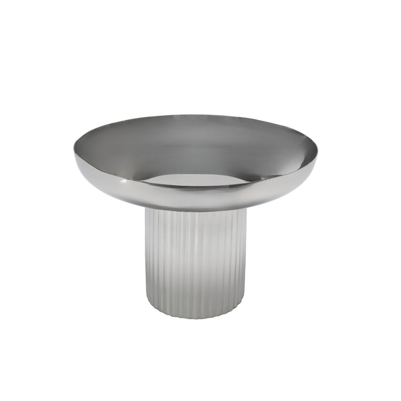 Guilded Round Serving Platter, Silver, 8.19" H x 11.75" W x 11.75" D