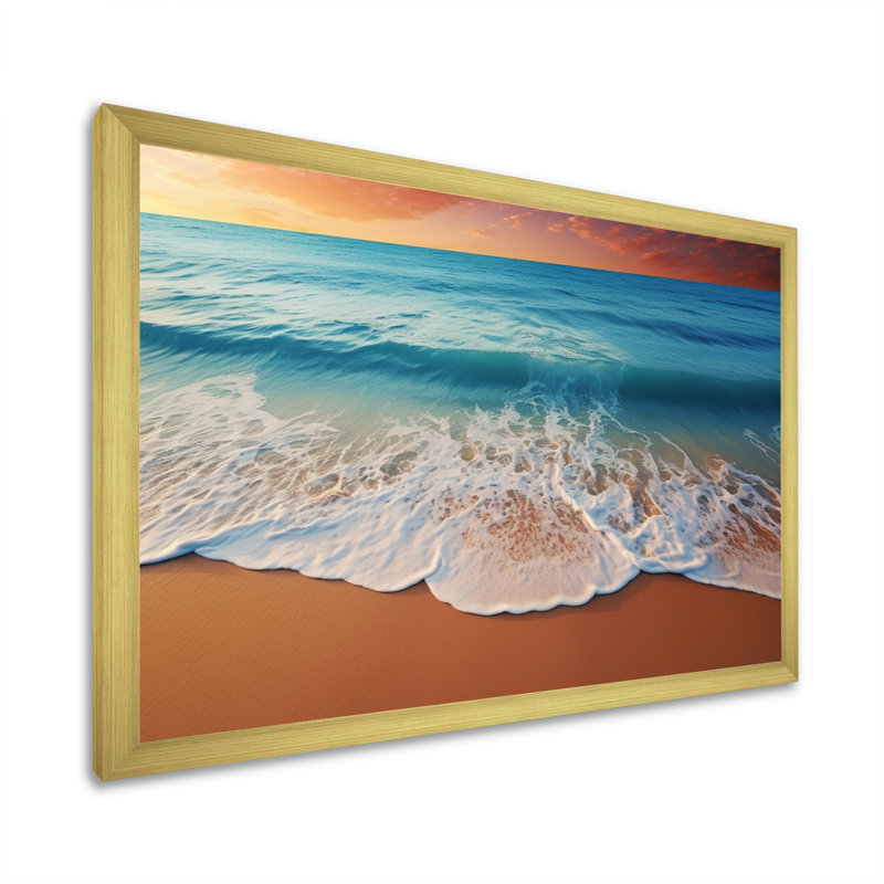 Barada Landscape Coastal Vibuctions sur toile, H 24 po x l 32 po x P 1 po, Cadre doré simple
