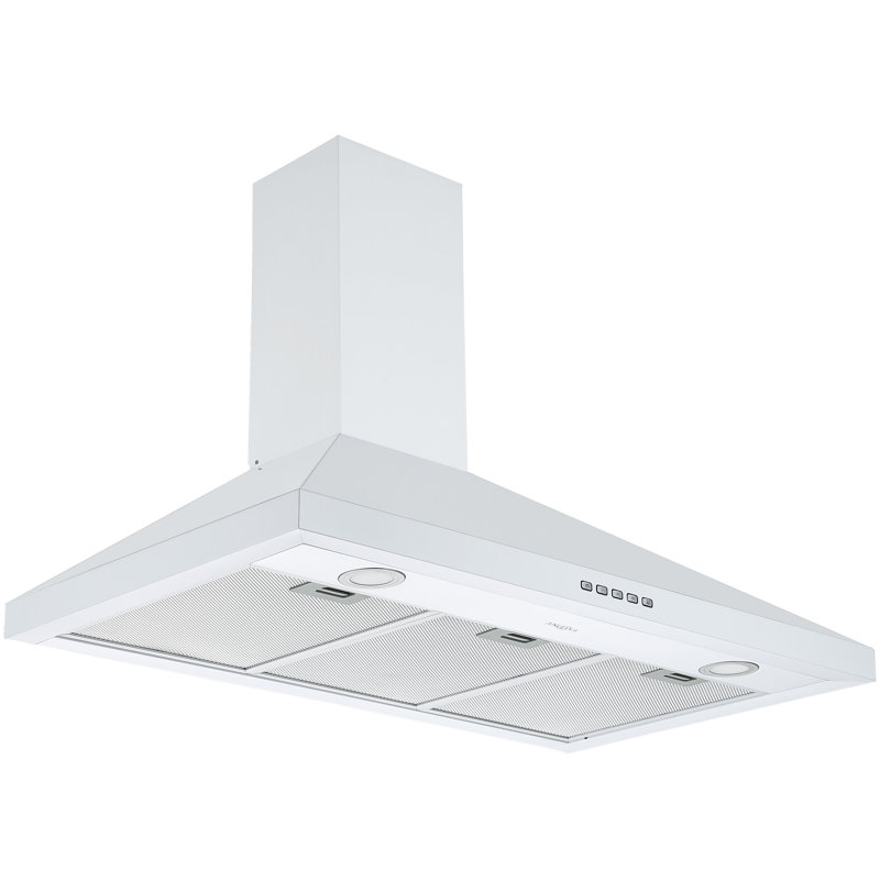 Ancona 36" Convertible Wall-Mounted Pyramid Range Hood, White