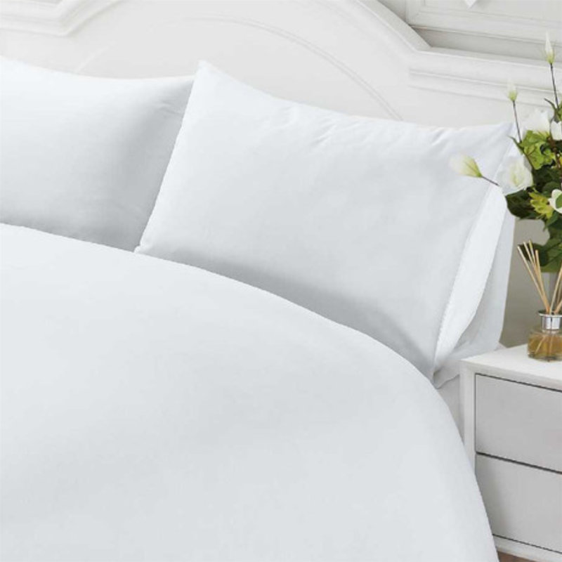 Constantine Plain Weave 400 TC Duvet Cover Set, Single - 1 Standard Pillowcase, White