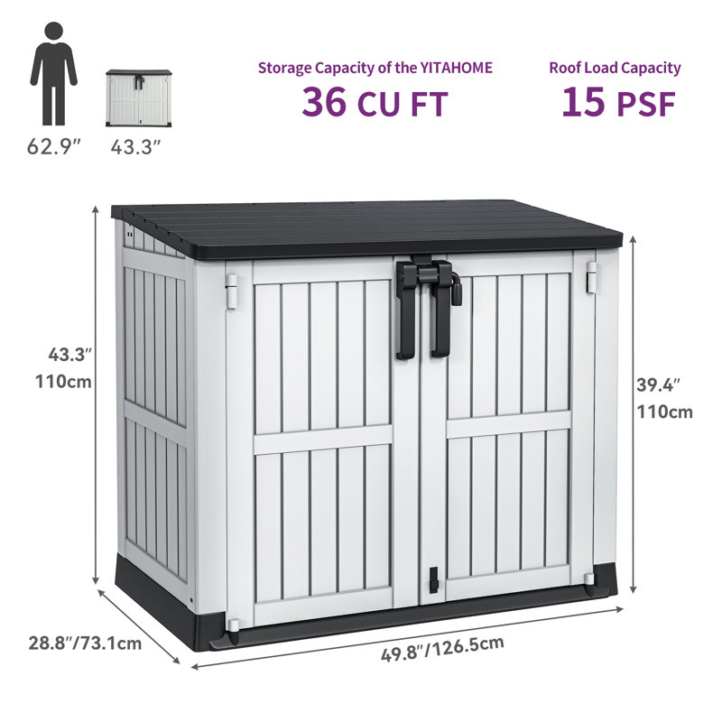 Edrosie 4.15 Ft. W x 2.4 Ft. D Resin Horizontal Storage Shed