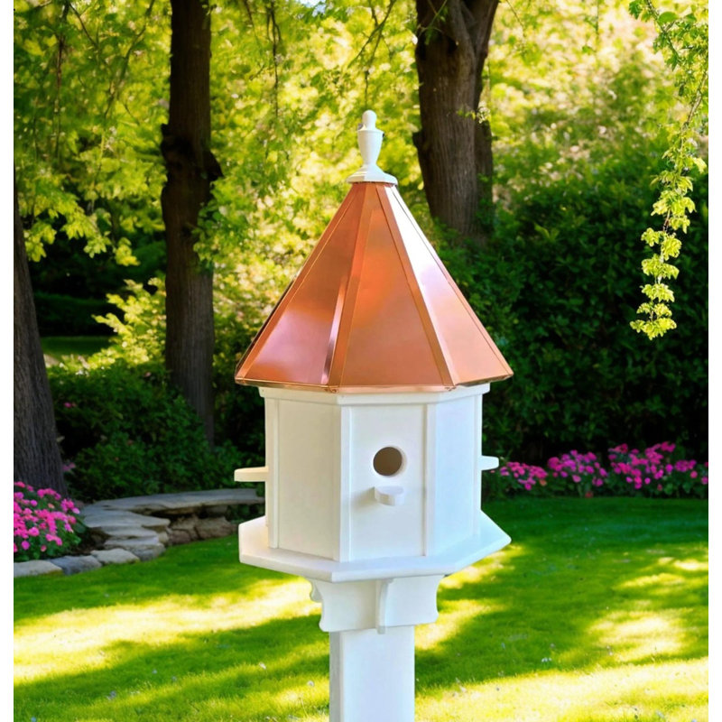 Maison d'oiseaux avec toit en cuivre Amish, 4 compartiments gigognes