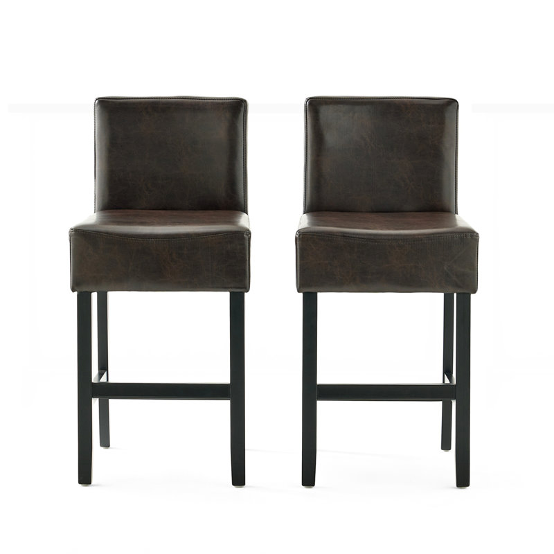 Portman Bonded Leather Counter Height Barstool