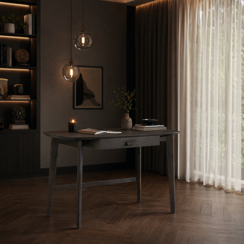 Bureau d'écriture rectangulaire moderne avec tiroir, Walnut