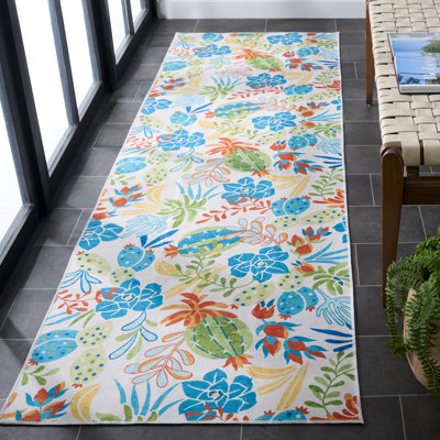 Tapis floral lavable à la machine Meenakshi
