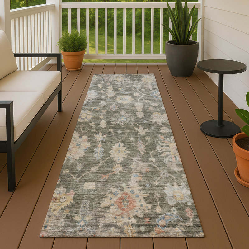 Machine Washable Indoor/Outdoor Francky ACN2355 Traditional Rug, Runner 2'3" x 7'6"