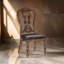 Chaise de salle à manger Devi 22 po, dossier découpé, similicuir brun