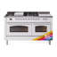ILVE Nostalgie II 60 Dual Fuel Range, 5 Burners, Griddle, Frenchtop -1514149015-1514149103