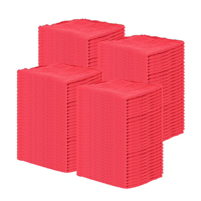 Messy Mechanic Shop Towels Cleaning Cloths, Red, 100