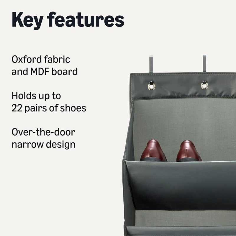 Rangement pour chaussures à 8 niveaux, gris foncé
