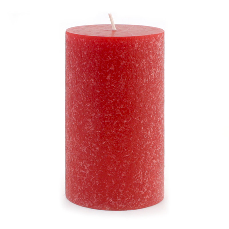 Bougie colonne non parfumée Timberline, H 6 po x l 4 po x P 4 po, Rouge