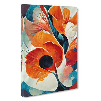 Abstract Flowers Modern No.1 - Wrapped Canvas Print