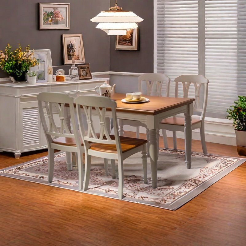 Table et chaises de style champêtre, Brun, Beige/brun