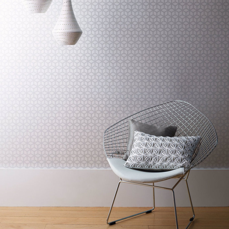 Trellis 10.05m x 52cm Wallpaper Roll, Pebble