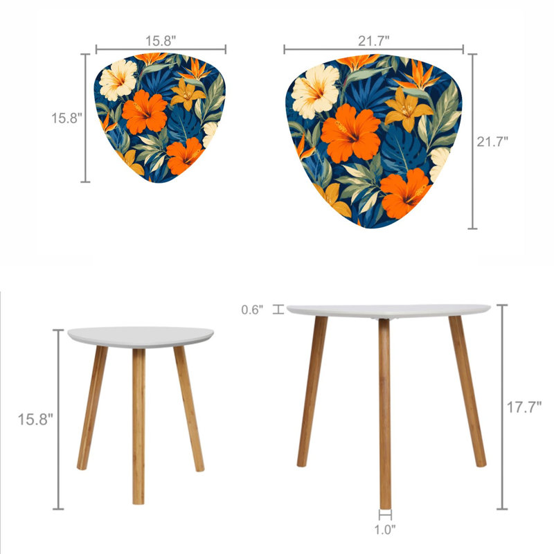 Ensemble de 2 tables basses gigognes Triangle