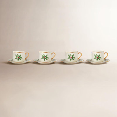 Holiday Espresso Cup & Saucer, S/4