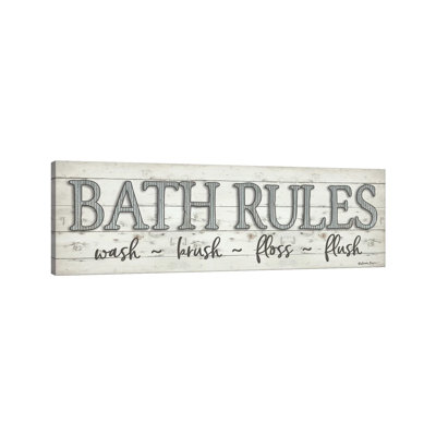 Bath Rules by Susie Boyer - Wrapped Canvas Panoramic Print
