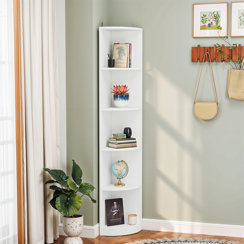 Clarklake 70.9'' H x 11.7'' W Corner Bookcase, White