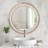 24 Inch Round Wooden Framed Mirror, Rustic Wood Wall Mirror for Farmhouse, Bedroom, Entryway